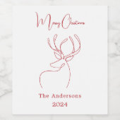 Abstrakte Rentiere Weinetikett (Einzelnes Label)