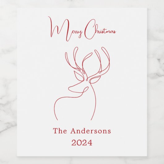 Abstrakte Rentiere Weinetikett (Einzelnes Label)