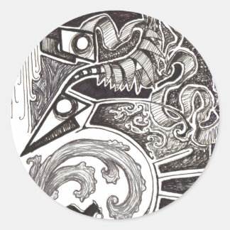 Abstrakte Reptilien Runder Aufkleber