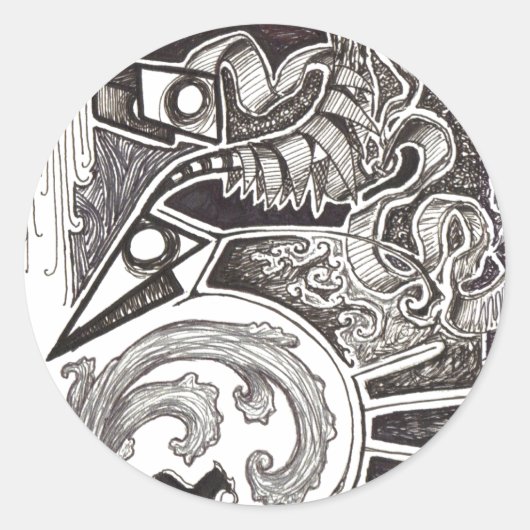 Abstrakte Reptilien Runder Aufkleber (Vorderseite)