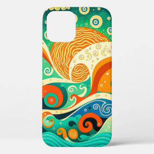 Abstrakte Retro 70er Hippie Waves Artwork   Case-Mate iPhone Hülle