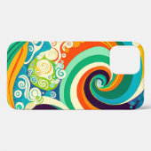 Abstrakte Retro 70er Hippie Waves Artwork | Case-Mate iPhone Hülle (Rückseite (Horizontal))