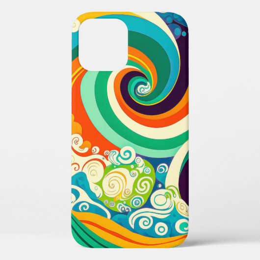 Abstrakte Retro 70er Hippie Waves Artwork | Case-Mate iPhone Hülle (Rückseite)