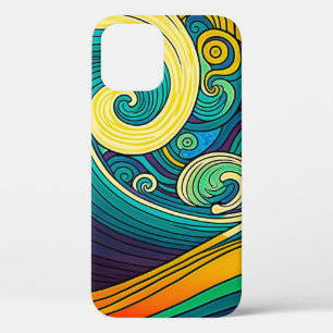 Abstrakte Retro 70er Hippie Waves Artwork   Case-Mate iPhone Hülle