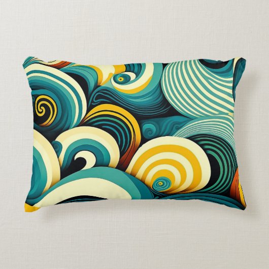 Abstrakte Retro 70er Hippie Waves Artwork | Dekokissen (Vorderseite)