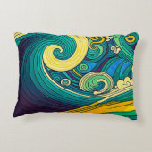 Abstrakte Retro 70er Hippie Waves Artwork | Dekokissen (Rückseite)