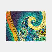 Abstrakte Retro 70er Hippie Waves Artwork | Fleecedecke (Vorderseite (Horizontal))