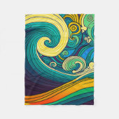 Abstrakte Retro 70er Hippie Waves Artwork | Fleecedecke (Vorderseite)