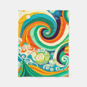 Abstrakte Retro 70er Hippie Waves Artwork | Fleecedecke (Vorderseite)