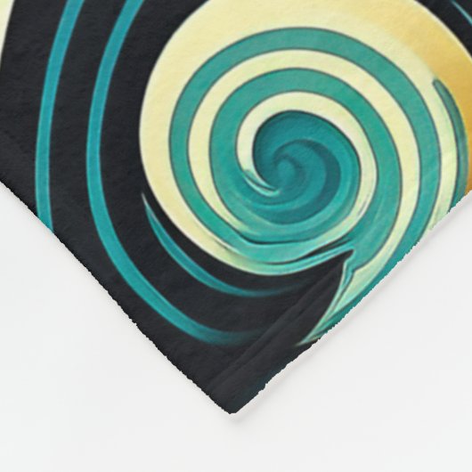 Abstrakte Retro 70er Hippie Waves Artwork | Fleecedecke (Ecke)