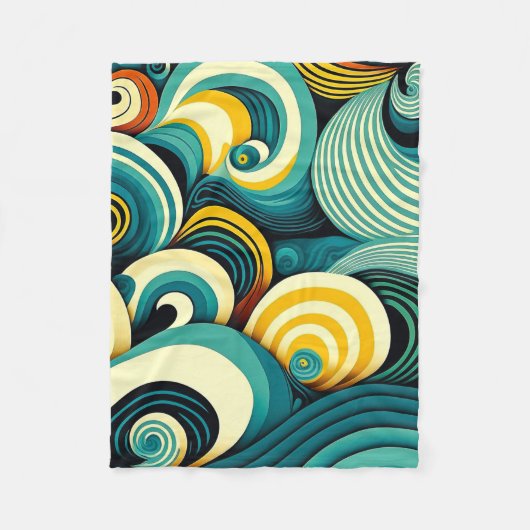 Abstrakte Retro 70er Hippie Waves Artwork | Fleecedecke (Vorderseite)