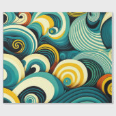 Abstrakte Retro 70er Hippie Waves Artwork | Geschenkpapier (Flach)