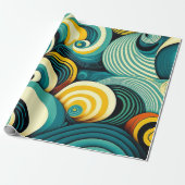 Abstrakte Retro 70er Hippie Waves Artwork | Geschenkpapier (Ungerollt)