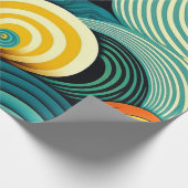 Abstrakte Retro 70er Hippie Waves Artwork | Geschenkpapier (Ecke)
