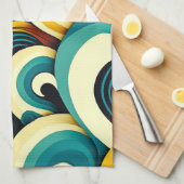 Abstrakte Retro 70er Hippie Waves Artwork | Geschirrtuch (Viertel Falte)