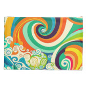 Abstrakte Retro 70er Hippie Waves Artwork | Kissenbezug (Rückseite-Links)