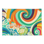 Abstrakte Retro 70er Hippie Waves Artwork | Kissenbezug (Rückseite-Rechts)