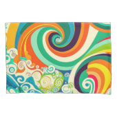 Abstrakte Retro 70er Hippie Waves Artwork | Kissenbezug (Vorderseite-Links)