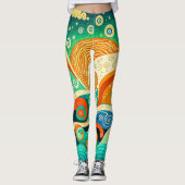 Abstrakte Retro 70er Hippie Waves Artwork | Leggings (Vorderseite)