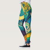 Abstrakte Retro 70er Hippie Waves Artwork | Leggings (Links)