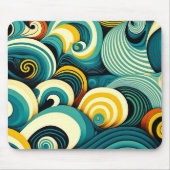 Abstrakte Retro 70er Hippie Waves Artwork | Mousepad (Vorne)