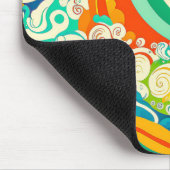 Abstrakte Retro 70er Hippie Waves Artwork | Mousepad (Ecke)