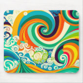 Abstrakte Retro 70er Hippie Waves Artwork | Mousepad (Vorne)