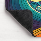 Abstrakte Retro 70er Hippie Waves Artwork | Mousepad (Ecke)