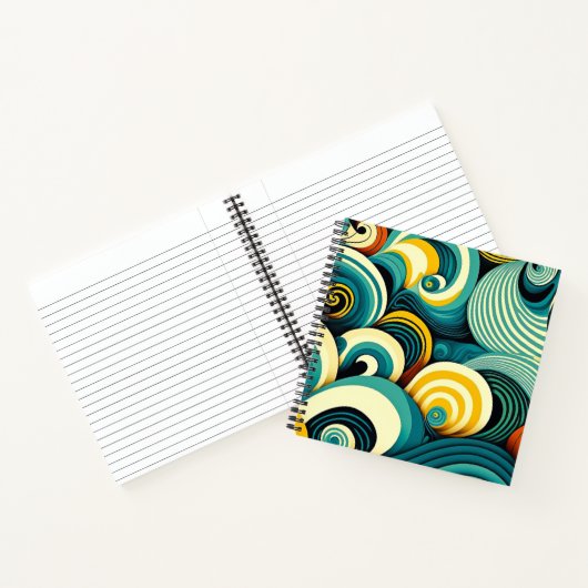 Abstrakte Retro 70er Hippie Waves Artwork | Notizblock (Innenseite)
