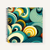 Abstrakte Retro 70er Hippie Waves Artwork | Notizblock (Vorderseite)