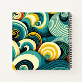 Abstrakte Retro 70er Hippie Waves Artwork | Notizblock (Rückseite)