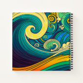 Abstrakte Retro 70er Hippie Waves Artwork | Notizblock (Rückseite)