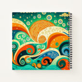 Abstrakte Retro 70er Hippie Waves Artwork | Notizblock (Rückseite)