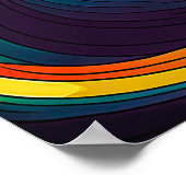 Abstrakte Retro 70er Hippie Waves Artwork | Poster (Ecke)