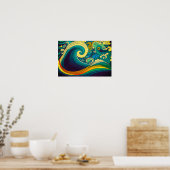 Abstrakte Retro 70er Hippie Waves Artwork | Poster (Küche)