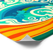 Abstrakte Retro 70er Hippie Waves Artwork | Poster (Ecke)