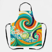 Abstrakte Retro 70er Hippie Waves Artwork | Schürze (Vorderseite)