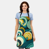 Abstrakte Retro 70er Hippie Waves Artwork | Schürze (Getragen)