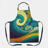 Abstrakte Retro 70er Hippie Waves Artwork | Schürze (Vorderseite)