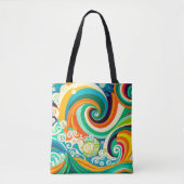 Abstrakte Retro 70er Hippie Waves Artwork | Tasche (Vorderseite)