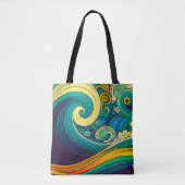 Abstrakte Retro 70er Hippie Waves Artwork | Tasche (Vorderseite)
