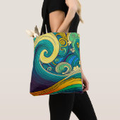 Abstrakte Retro 70er Hippie Waves Artwork | Tasche (Von Nahem)