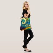 Abstrakte Retro 70er Hippie Waves Artwork | Tasche (Am Model)