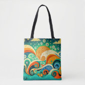 Abstrakte Retro 70er Hippie Waves Artwork | Tasche (Vorderseite)
