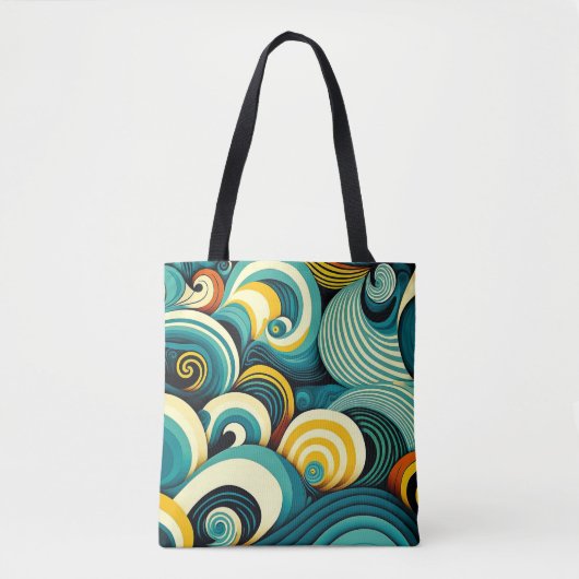 Abstrakte Retro 70er Hippie Waves Artwork | Tasche (Vorderseite)