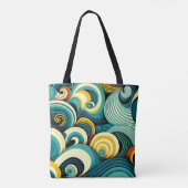 Abstrakte Retro 70er Hippie Waves Artwork | Tasche (Rückseite)