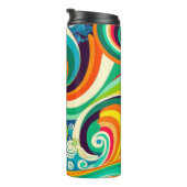 Abstrakte Retro 70er Hippie Waves Artwork | Thermosbecher (Nach rechts gedreht)