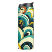Abstrakte Retro 70er Hippie Waves Artwork | Thermosbecher (Nach links gedreht)
