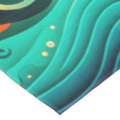 Abstrakte Retro 70er Hippie Waves Artwork | Tischdecke (Schrägansicht)