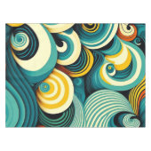 Abstrakte Retro 70er Hippie Waves Artwork | Tischdecke (Vorderseite (Horizontal))